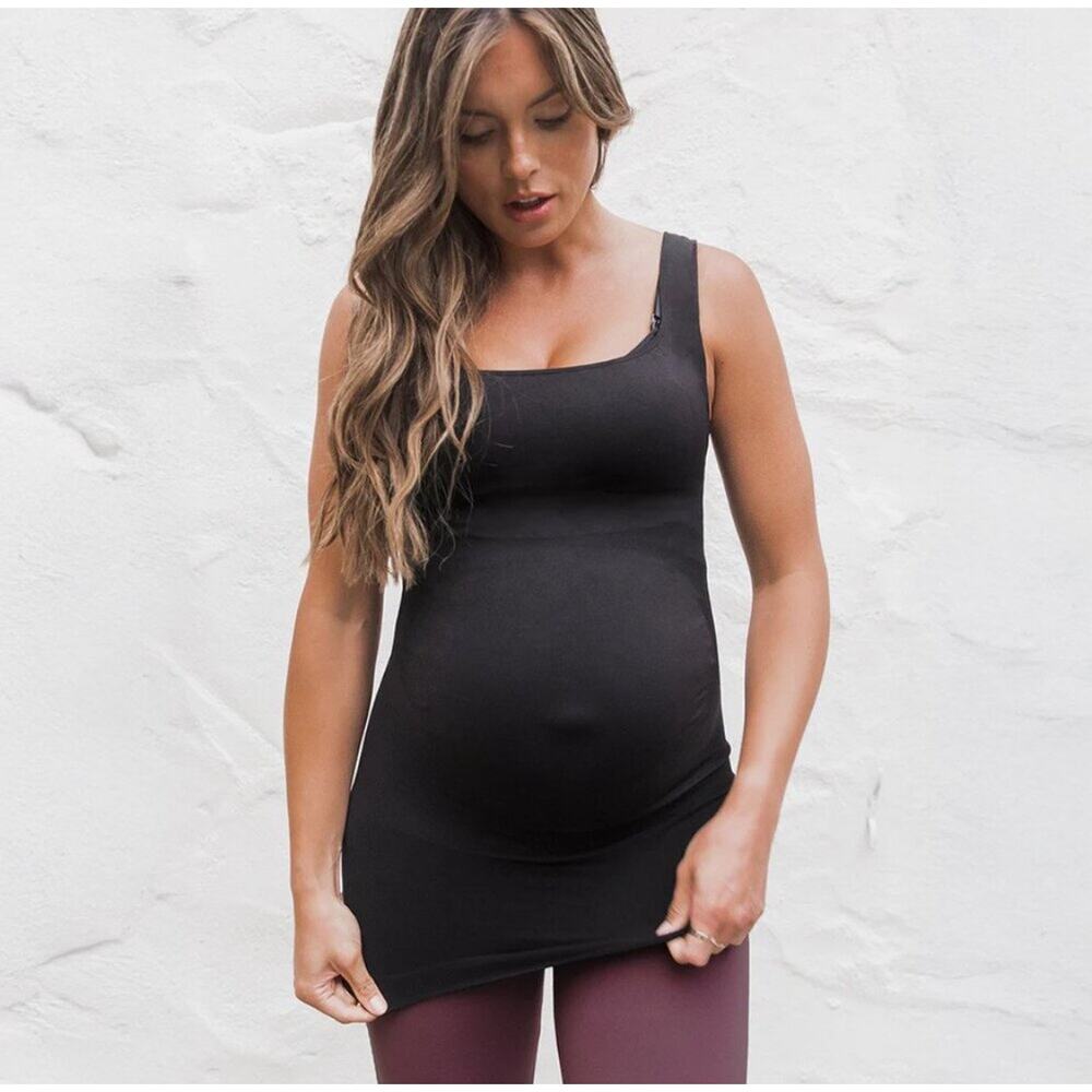 BLANQI Everyday‎ Maternity Tank Top Seamless Support Black Size S